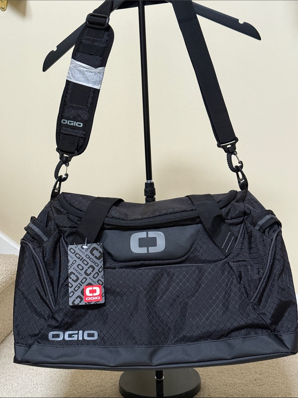 OGIO Black Quilted Duffel with Padded Adjustable Strap